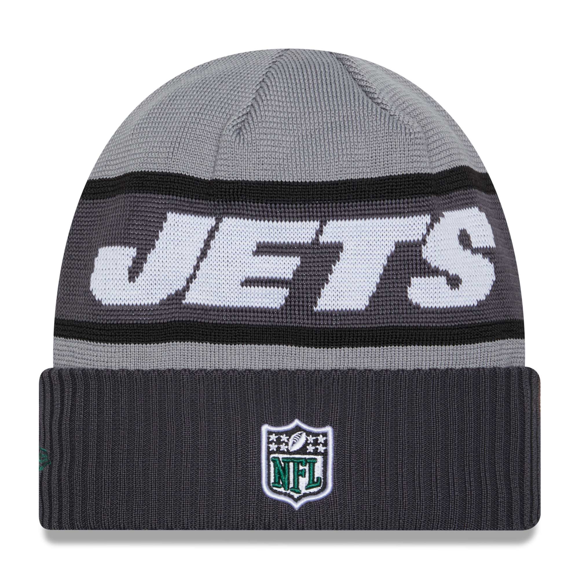 New York Jets 2023 NFL Sideline New Era Tech Knit Beanie Gray