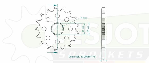 Esjot 17 teeth gearbox output pinionRef: Esjo00008A / 12122387