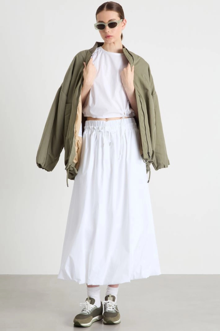 A-line skirt with elasticated waist - WHITE