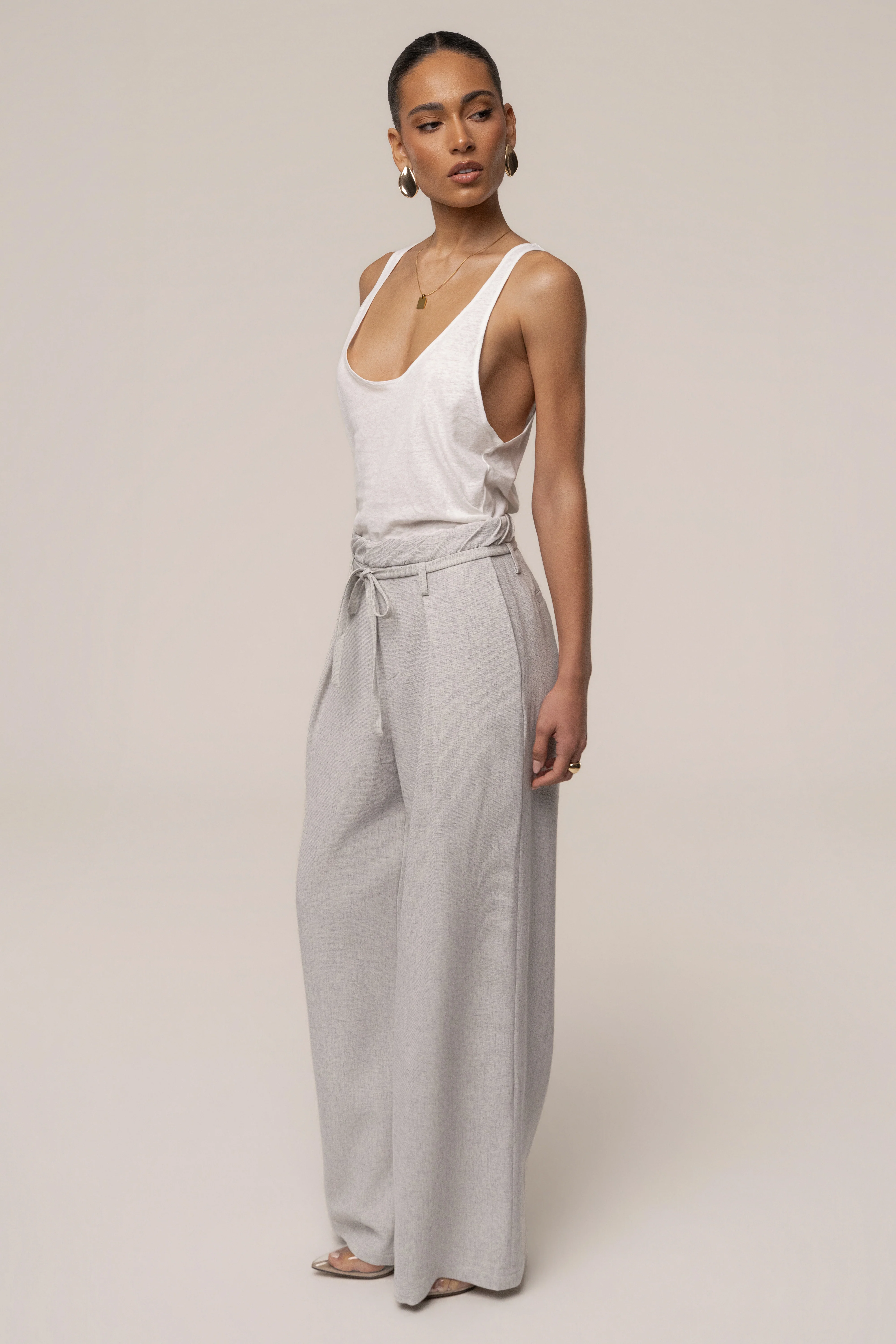 Heather Grey Refined Ease Wide Leg Pants