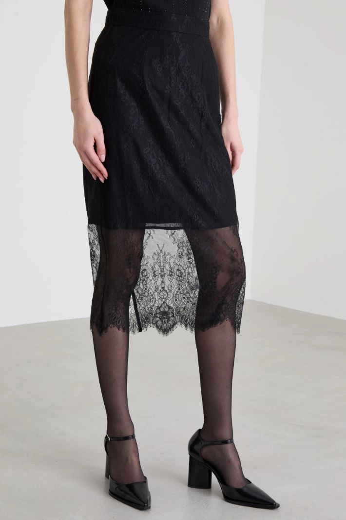 Lace skirt - BLACK