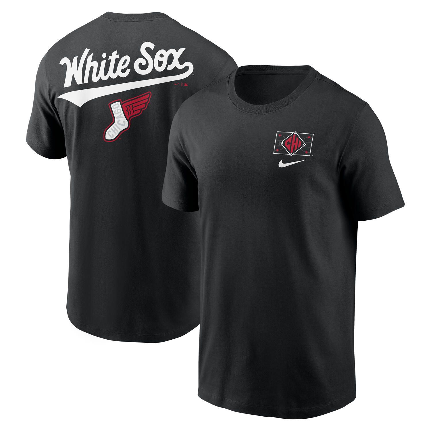 Chicago White Sox City Connect 2-Hit Nike Cotton T-Shirt Black