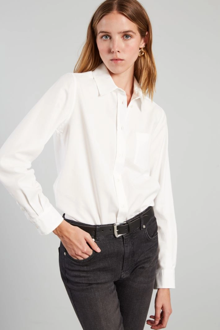 Cotton Oxford shirt - WHITE