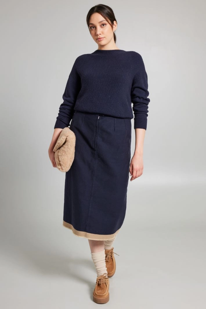 Denim-look jacquard skirt - NIGHT BLUE
