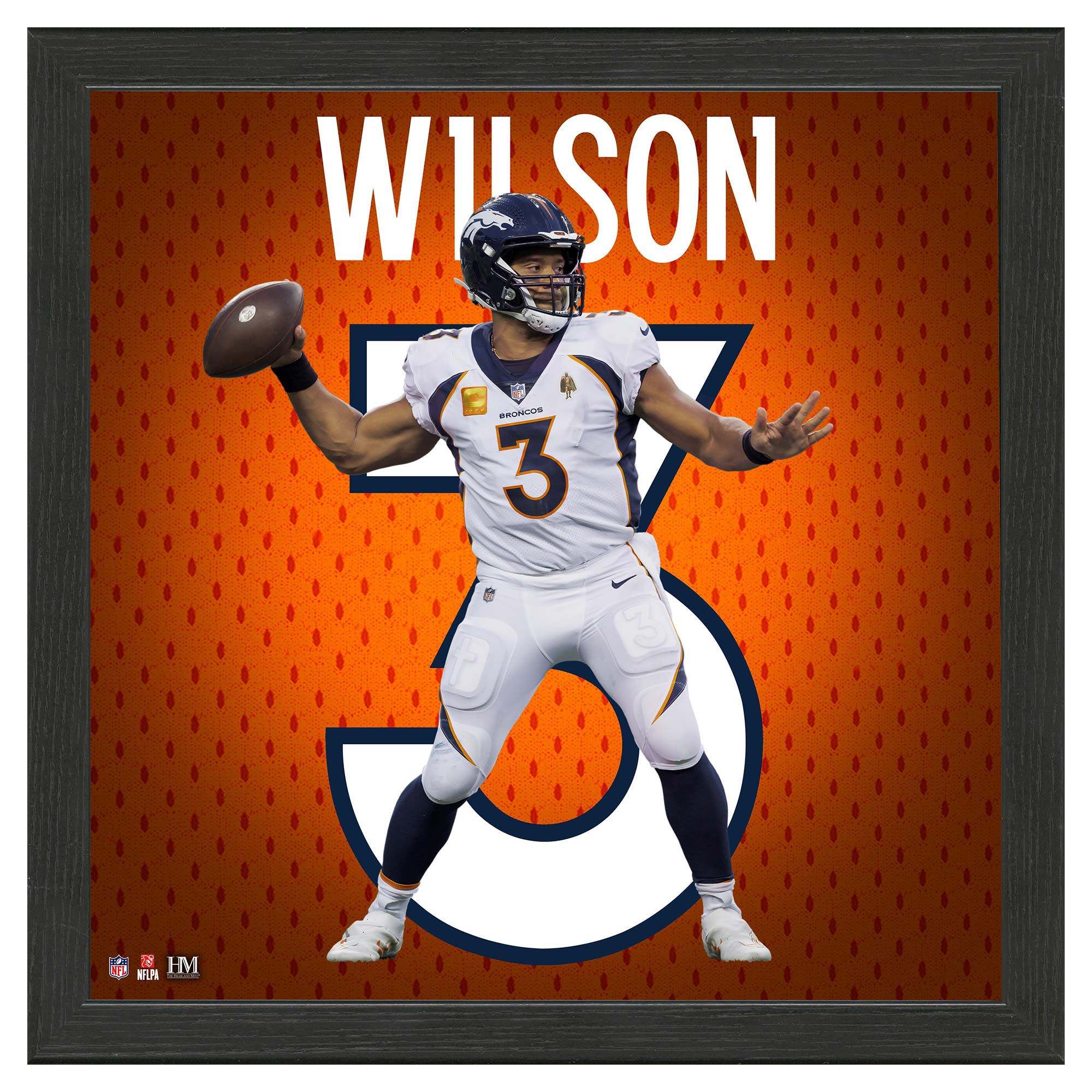 Russell Wilson #3 Denver Broncos Impact Jersey Framed NFL Photo