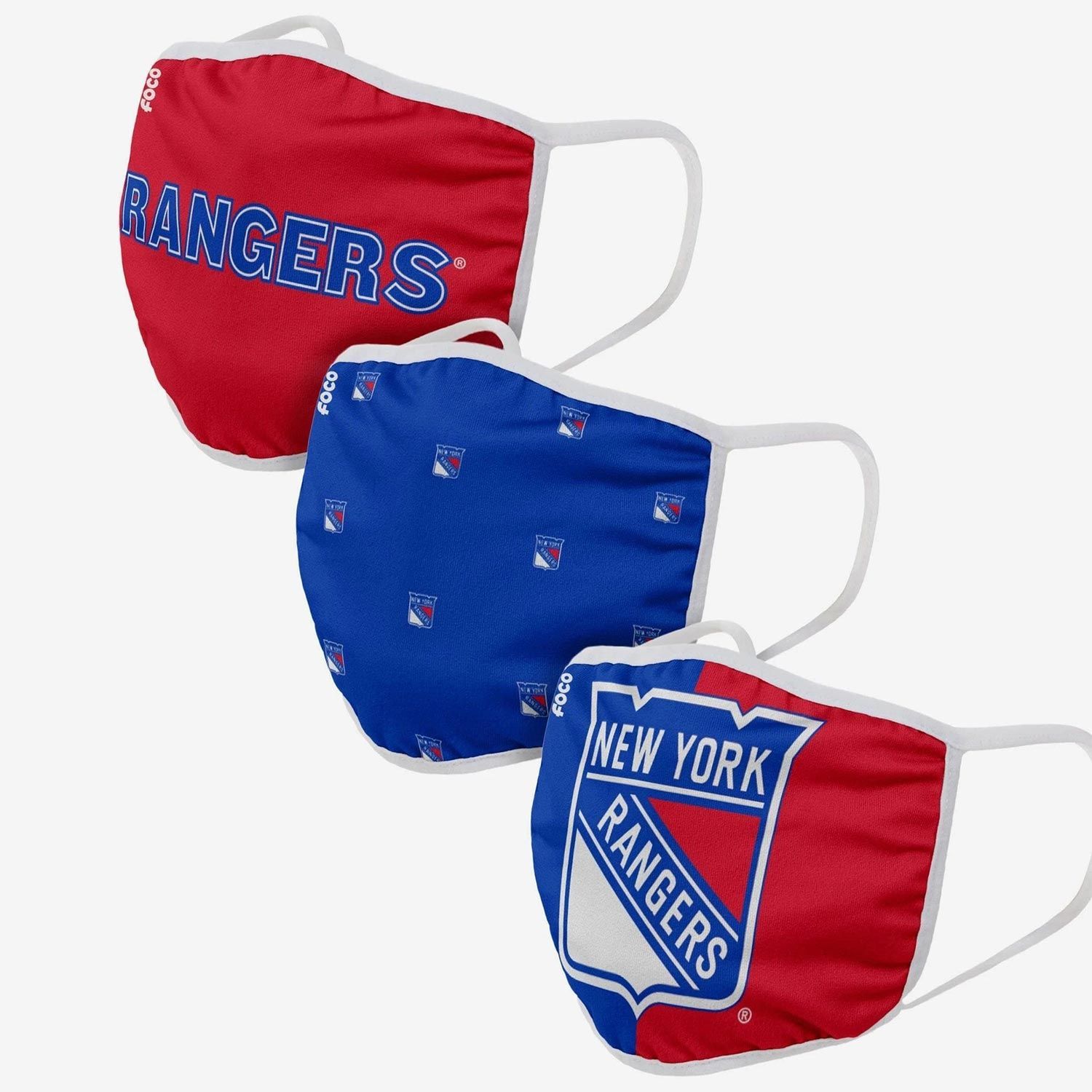 New York Rangers Face Covering NHL Face Mask (3-Pack)