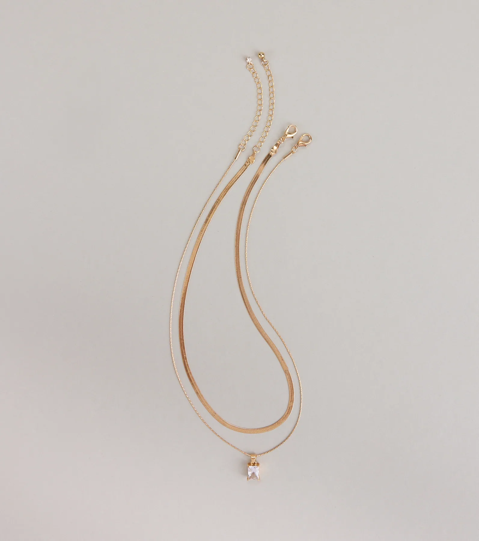 Glow Moment Layered Rhinestone Necklace