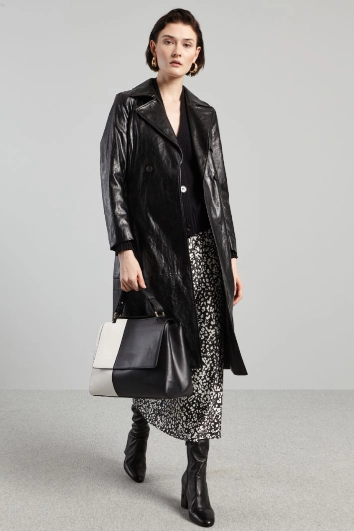 Twill longuette skirt - BLACK