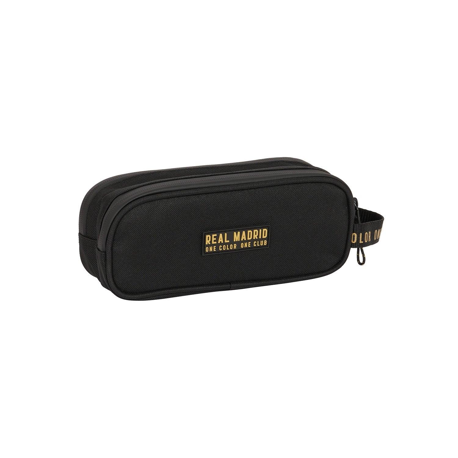 Double Pencil Case Black/Mustard Real Madrid
