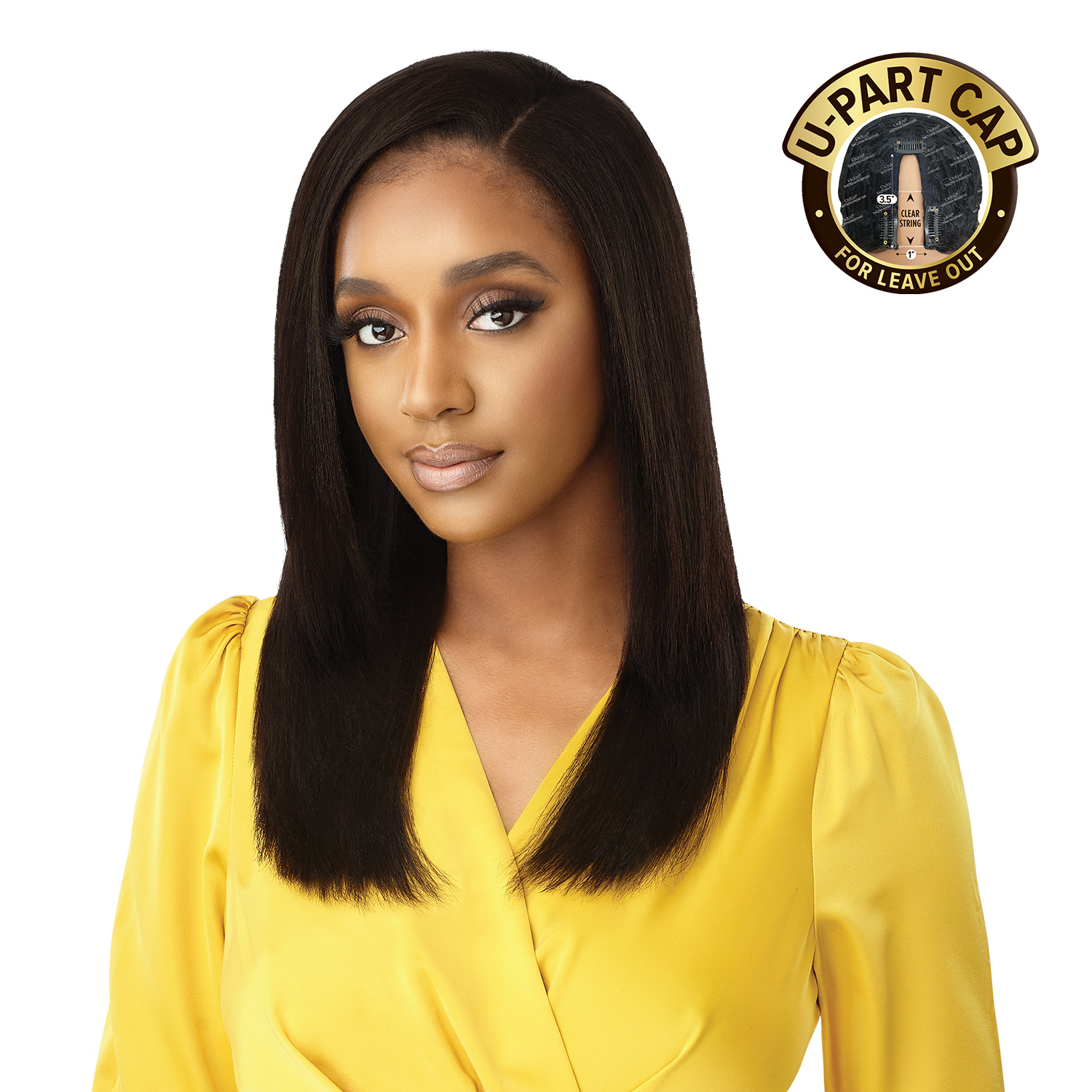 My Tresses Gold Label Unprocessed Human Hair U Part Leave Out Wig HH-Dominican Straight 20