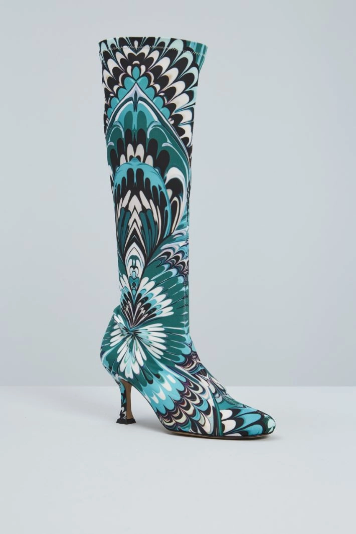 Tech jersey boots - SEAWATER BLACK WHITE