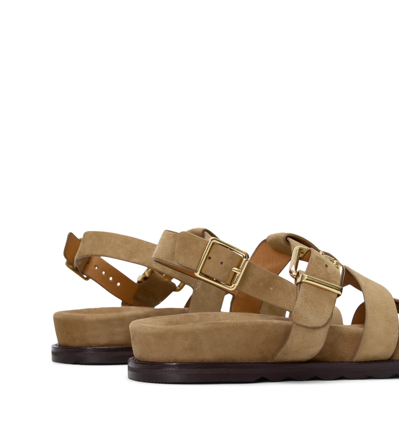 Anser Camel Suede Chunky Sandals
