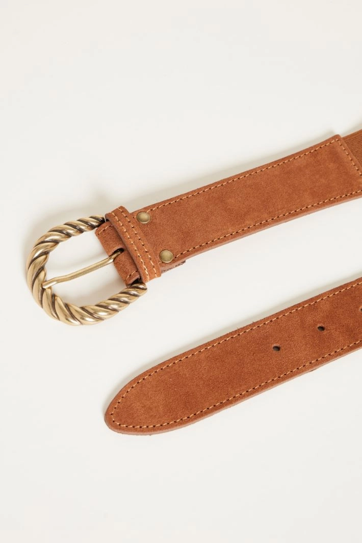 Suede belt - BROWN