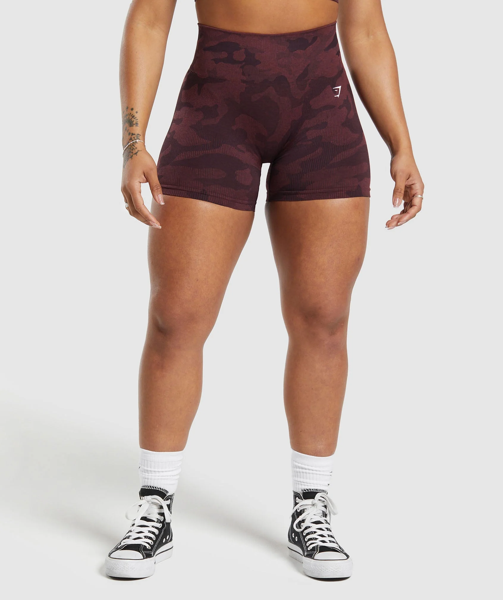 Adapt Camo Seamless Shorts Plum Brown/Burgundy Brown