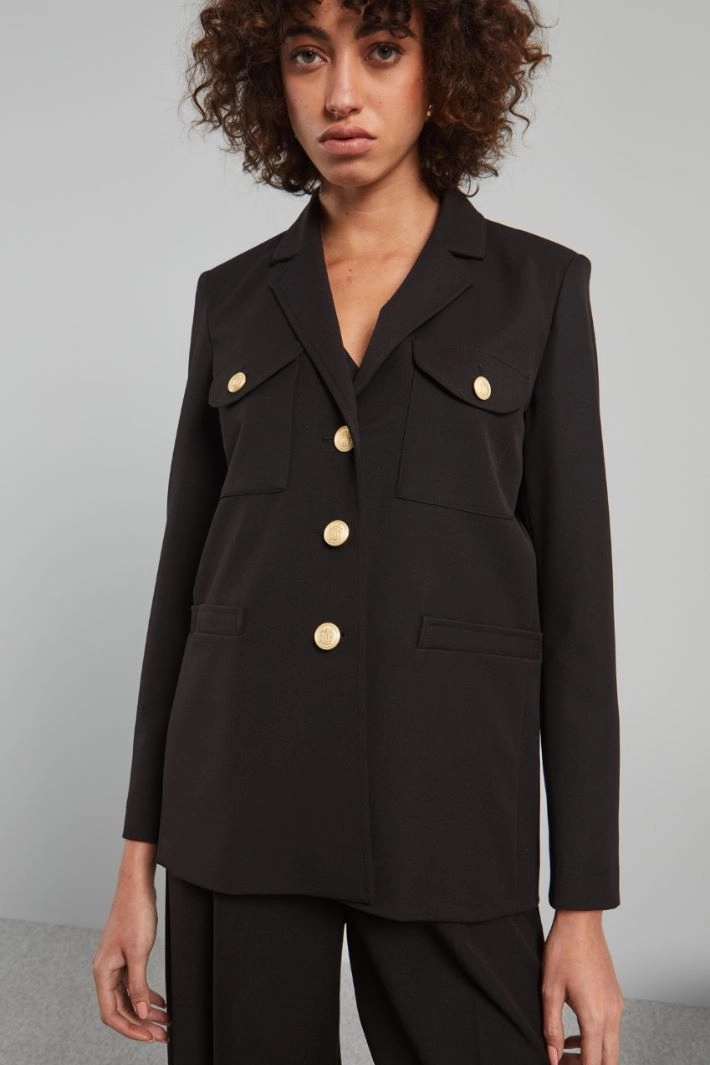 Blazer with metal buttons - BLACK GOLD