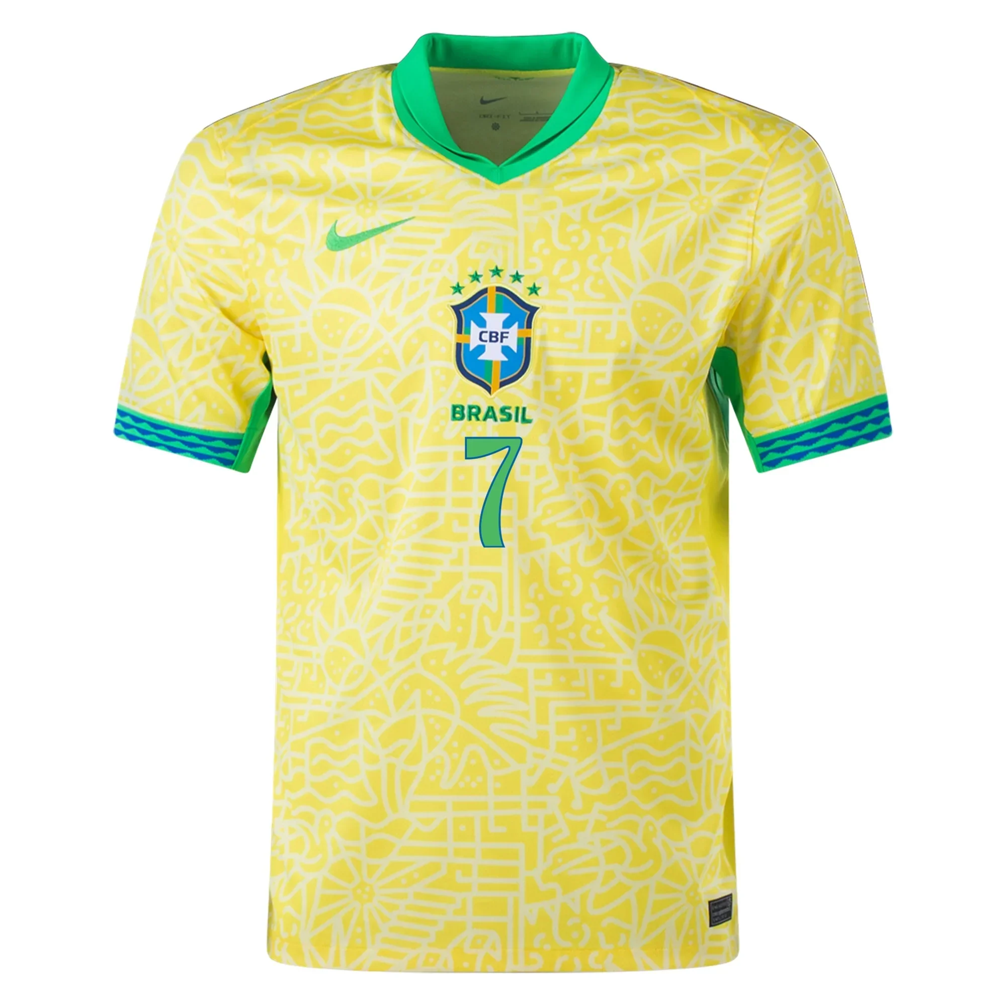 Brazil Authentic Vini Jr. Home Jersey 24/25 (Dynamic Yellow/Lemon Chiffon/Green Spark)
