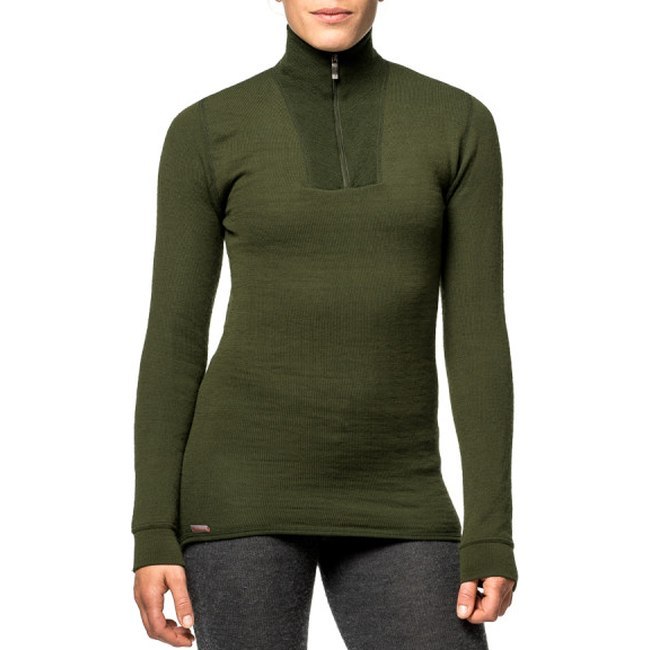 Woolpower Zip Turtleneck 200 Undershirt Unisex - pine green