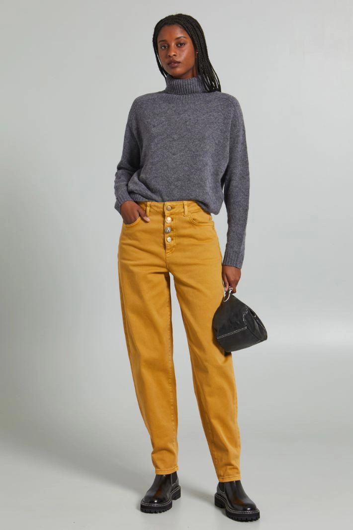 Baggy buttoned trousers - MUSTARD
