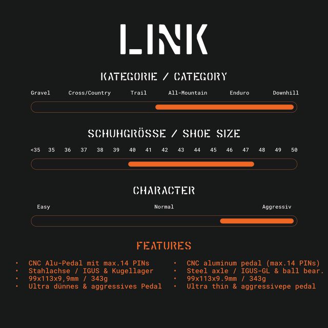 Tatze LINK Flat Pedals - black