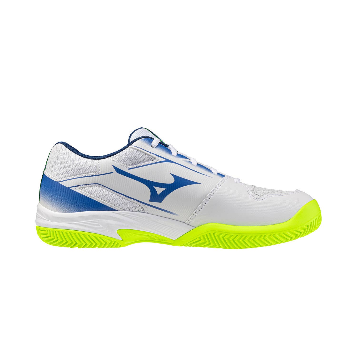 MIZUNO BREAK SHOT 5 CLAY COURT WHITE/BLUE/FLUORESCENT YELLOW UNISEX 61GC2525