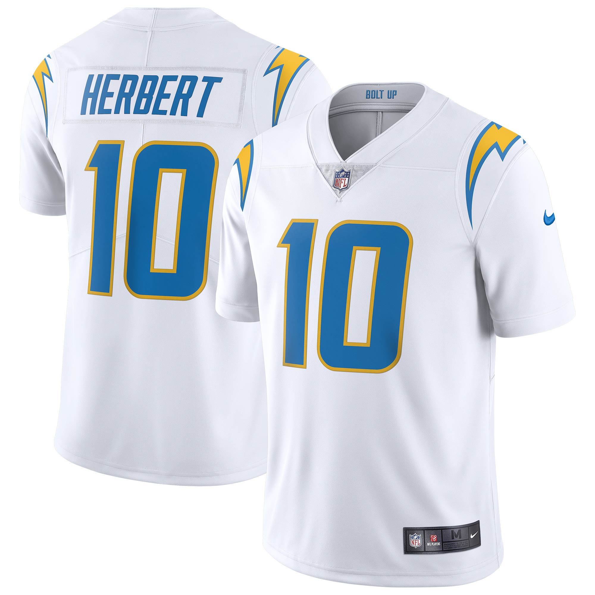 Justin Herbert #10 Los Angeles Chargers Nike Vapor Limited NFL Jersey White