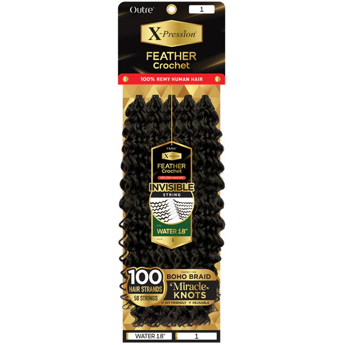 Outre X-Pression 100% Remy Human Hair Feather Crochet Braid - WATER 18