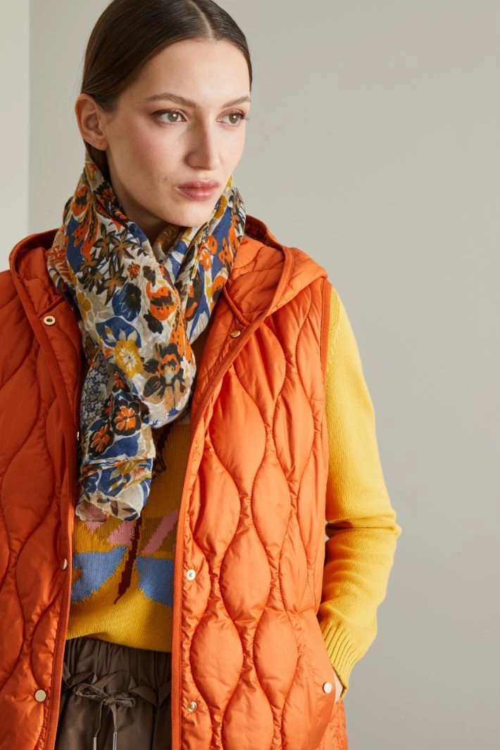 Patterned scarf - BEIGE GREEN