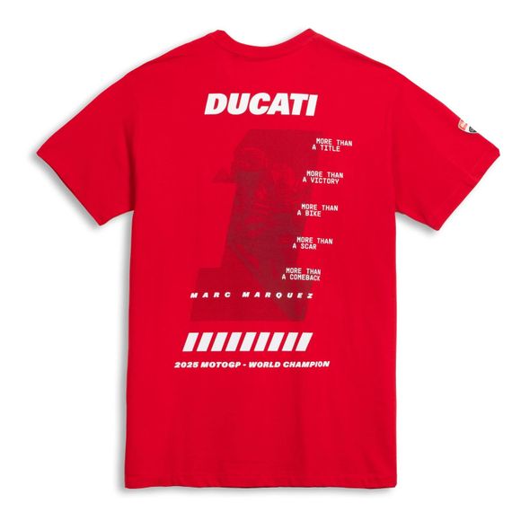 Short-sleeved T-shirt Kenny Marc Marquez WORLD CHAMPION 2025 DUCATI - Black / RedRef: KE2995