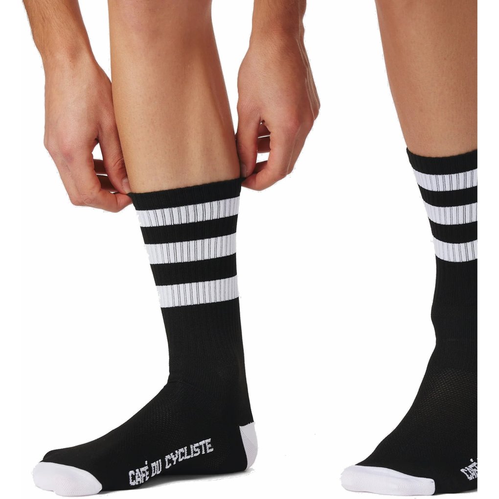 Café du Cycliste Skate Socks - white on black