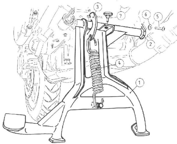 Béquille centrale Hepco & Becker - noirHONDA 600 CBF 600 N (PC38) - 2004 - 2007Ref : HBE01124A / 505938 00 01