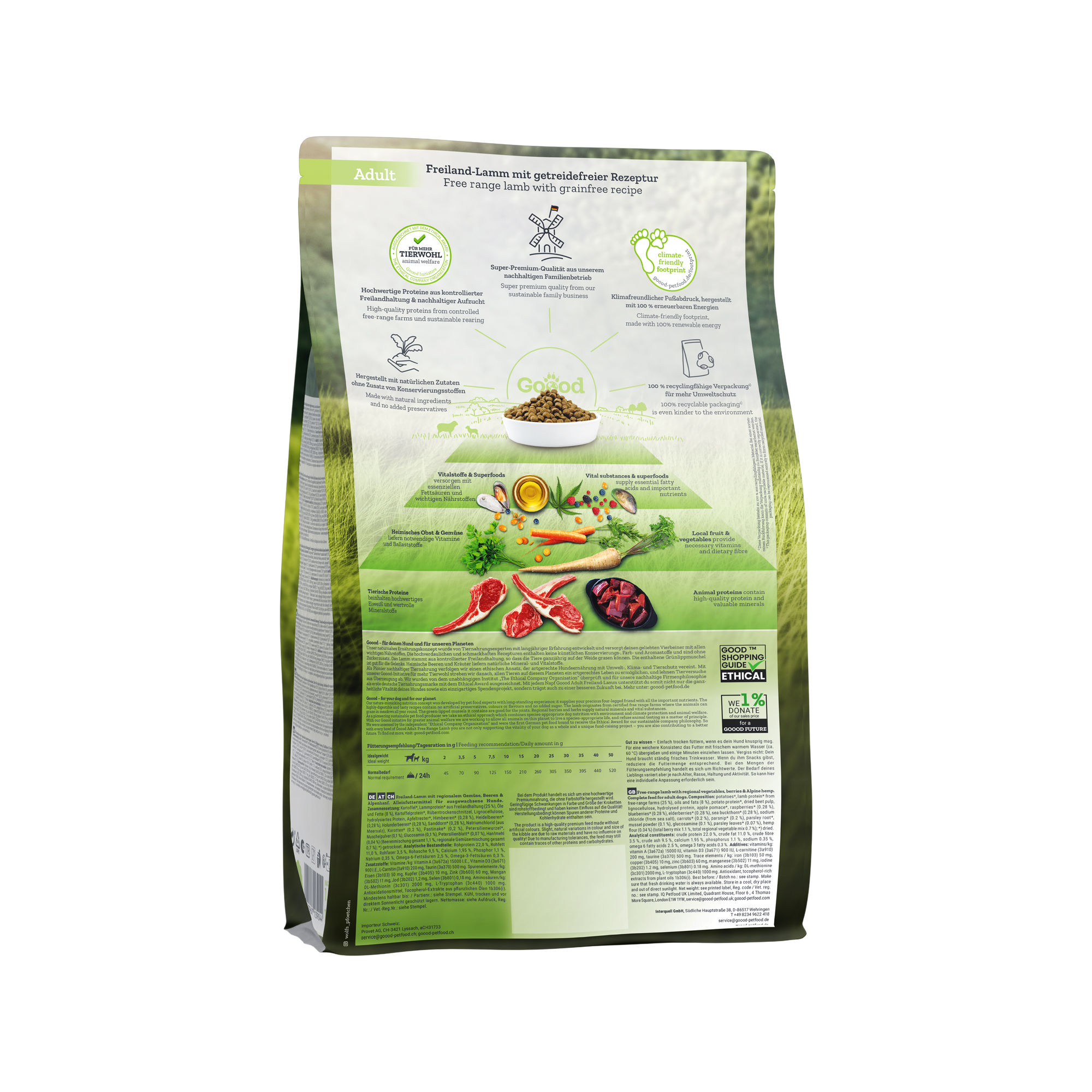 Goood Adult Dog Food - Free Range Lamb - 10kg