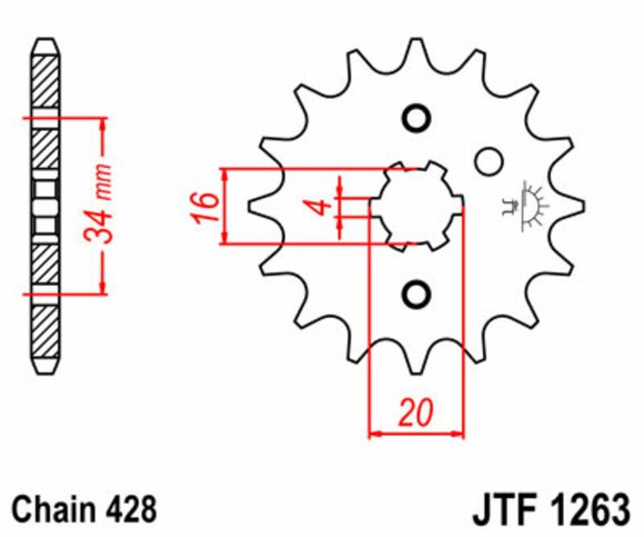 JT. Standard steel 1263 - 428Ref: Jtc01089A / 1077215005