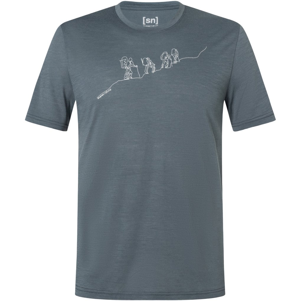 SUPER.NATURAL Hiking Tee Men - Turbulence Blue/White Stone