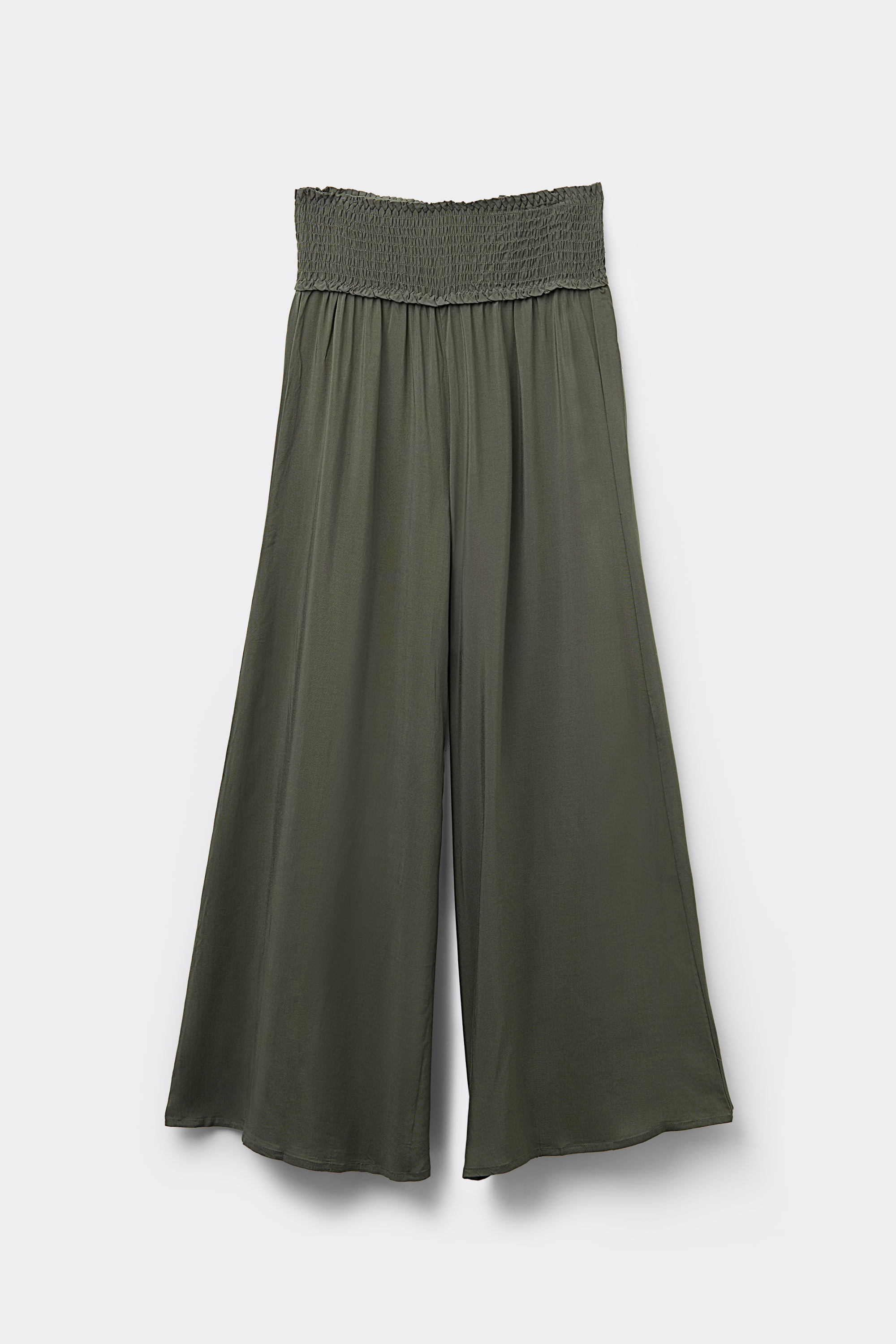 Stitched-Smock Canvas Cropped Trousers