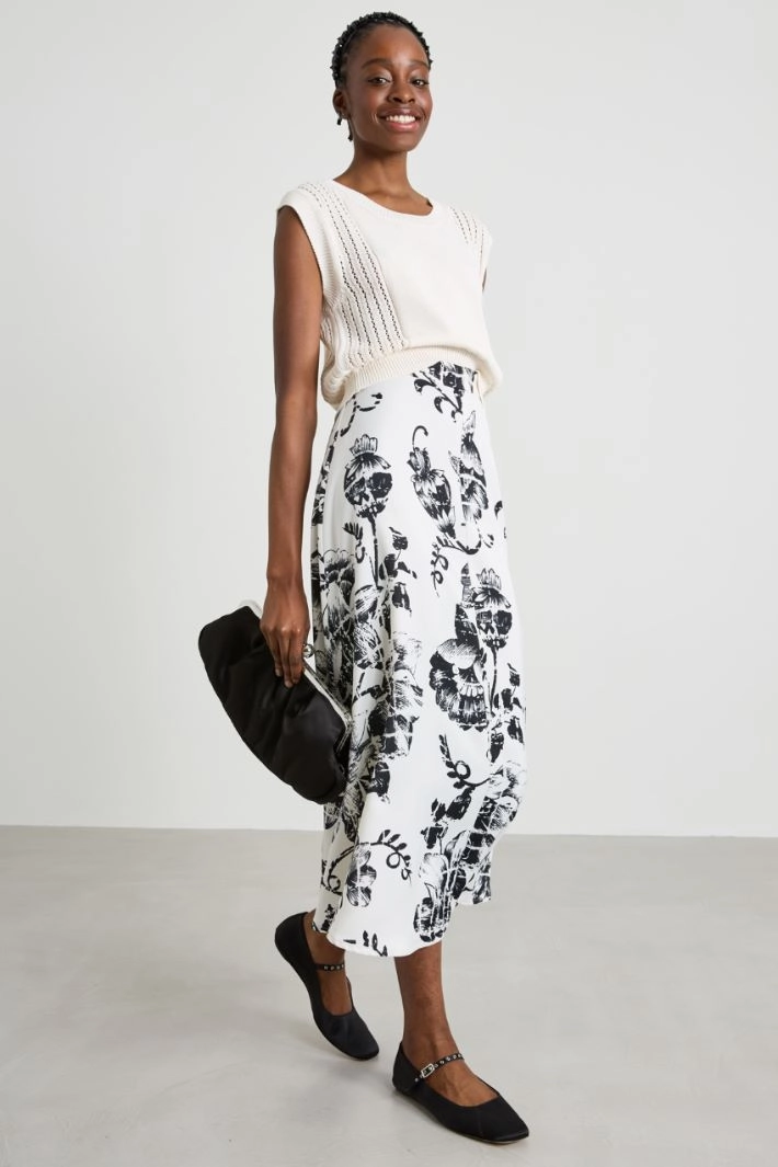 Openwork knit top - CREAM