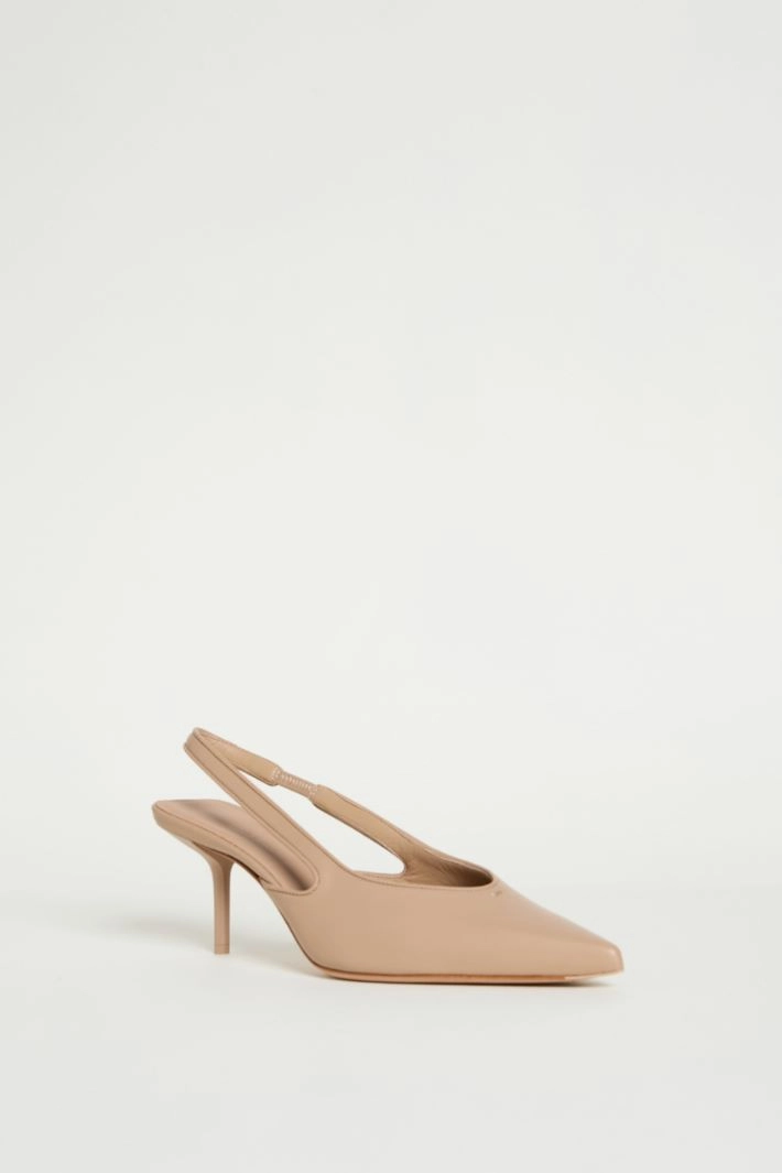 Nappa leather slingbacks - BEIGE