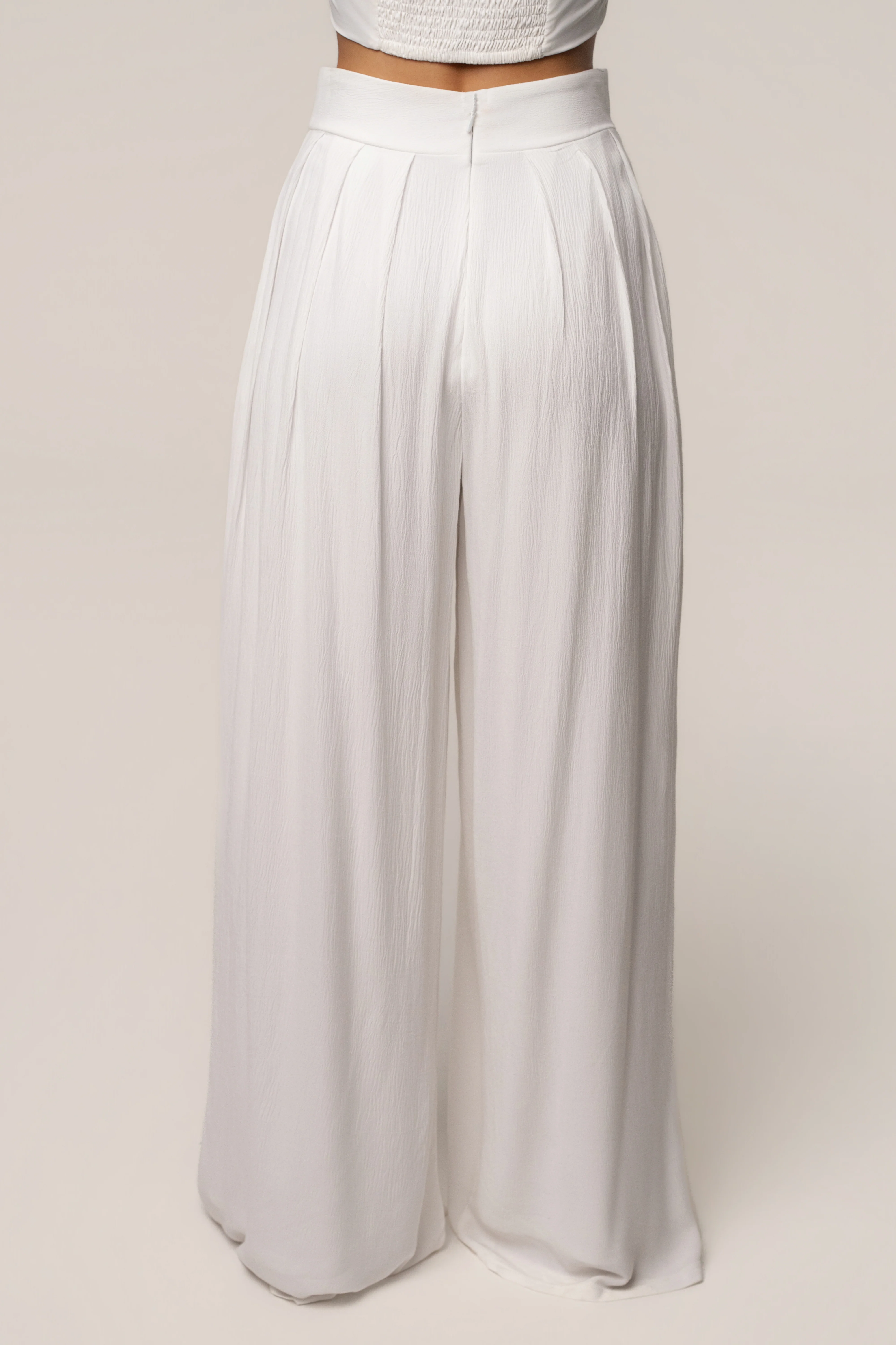 White After Sunset Pleated Pants