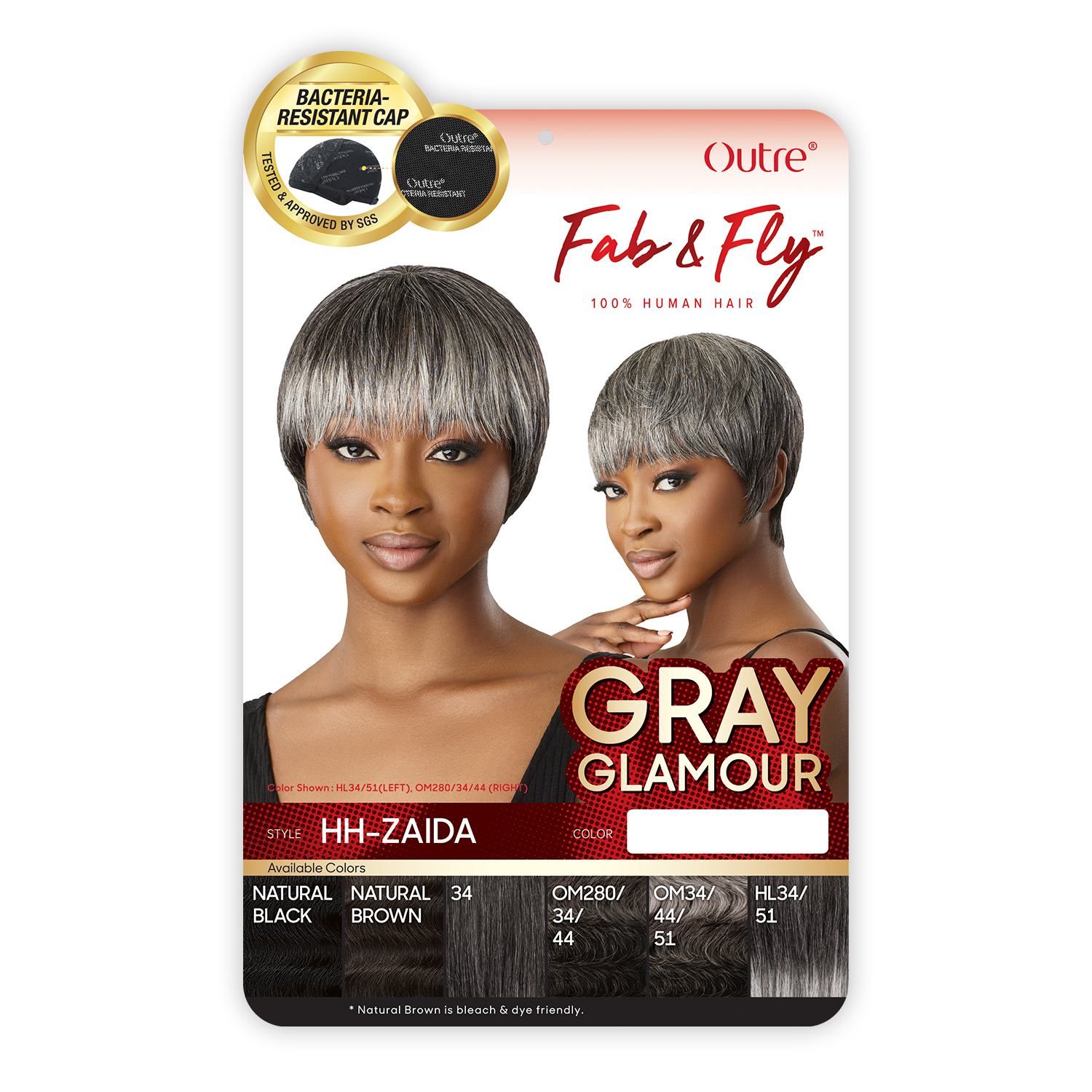 Outre Human Hair Wig Fab N Fly Gray Glamour HH-Zaida