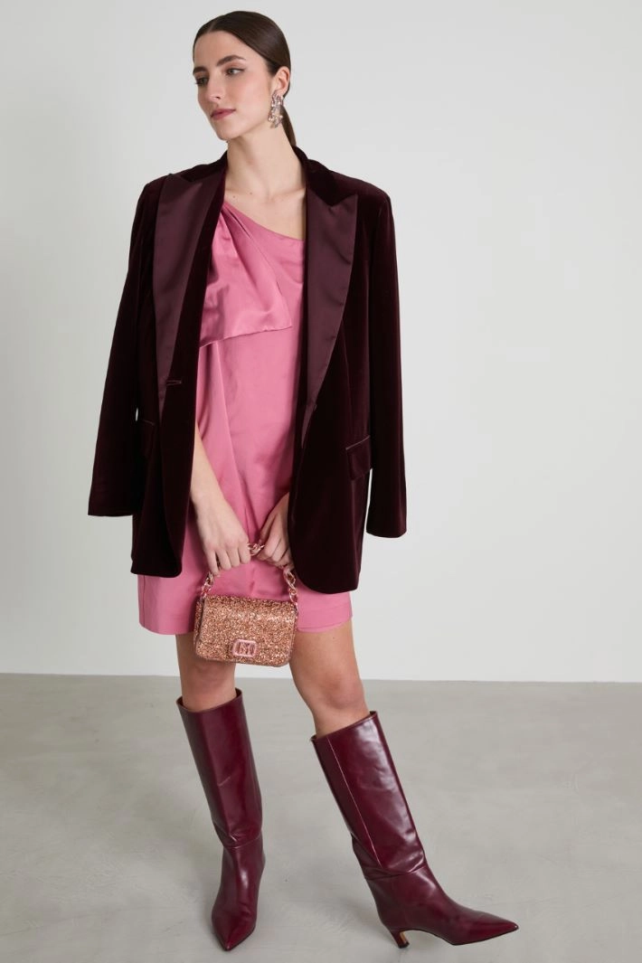 Bow-embellished one-shoulder dress - PINK