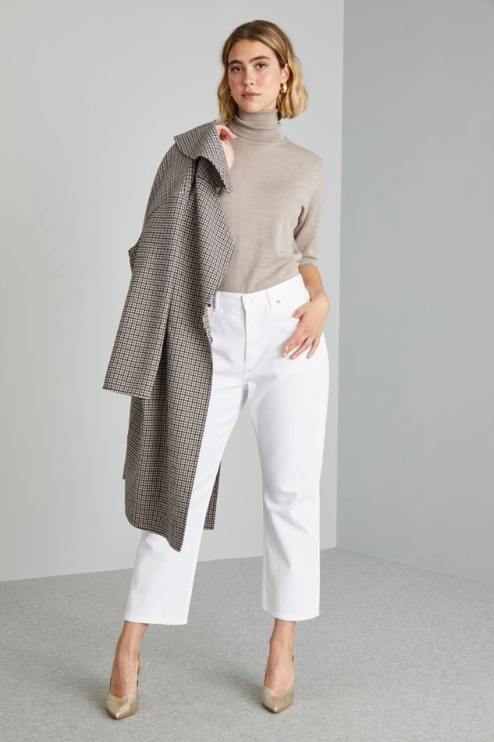 Pure cotton crop jeans - WHITE