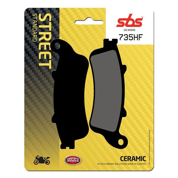SBS 735HF Organic Front Brake PadsRef: 735HF / 735000