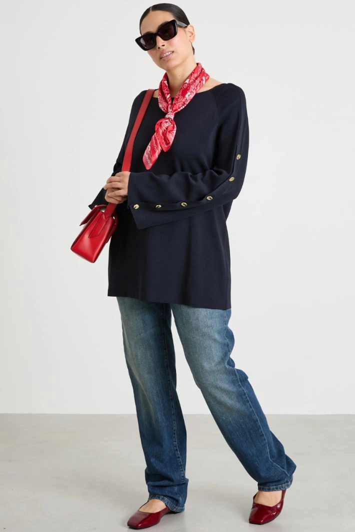 Viscose sweater - NIGHT BLUE