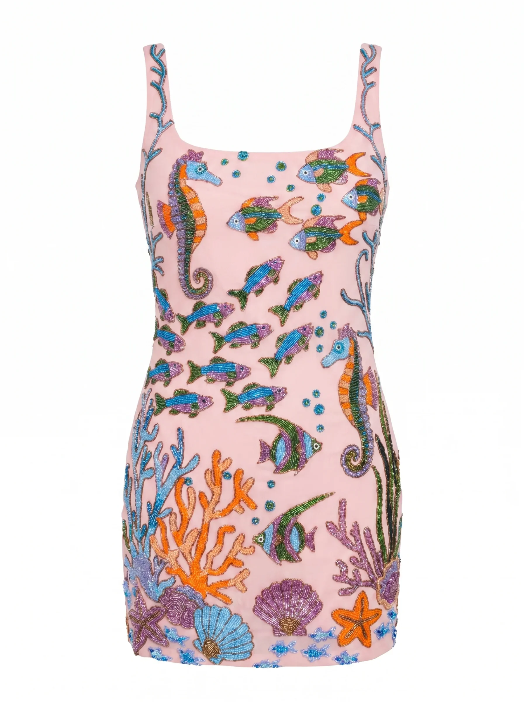 Coraline Colorful Mini Dress in Black Pink