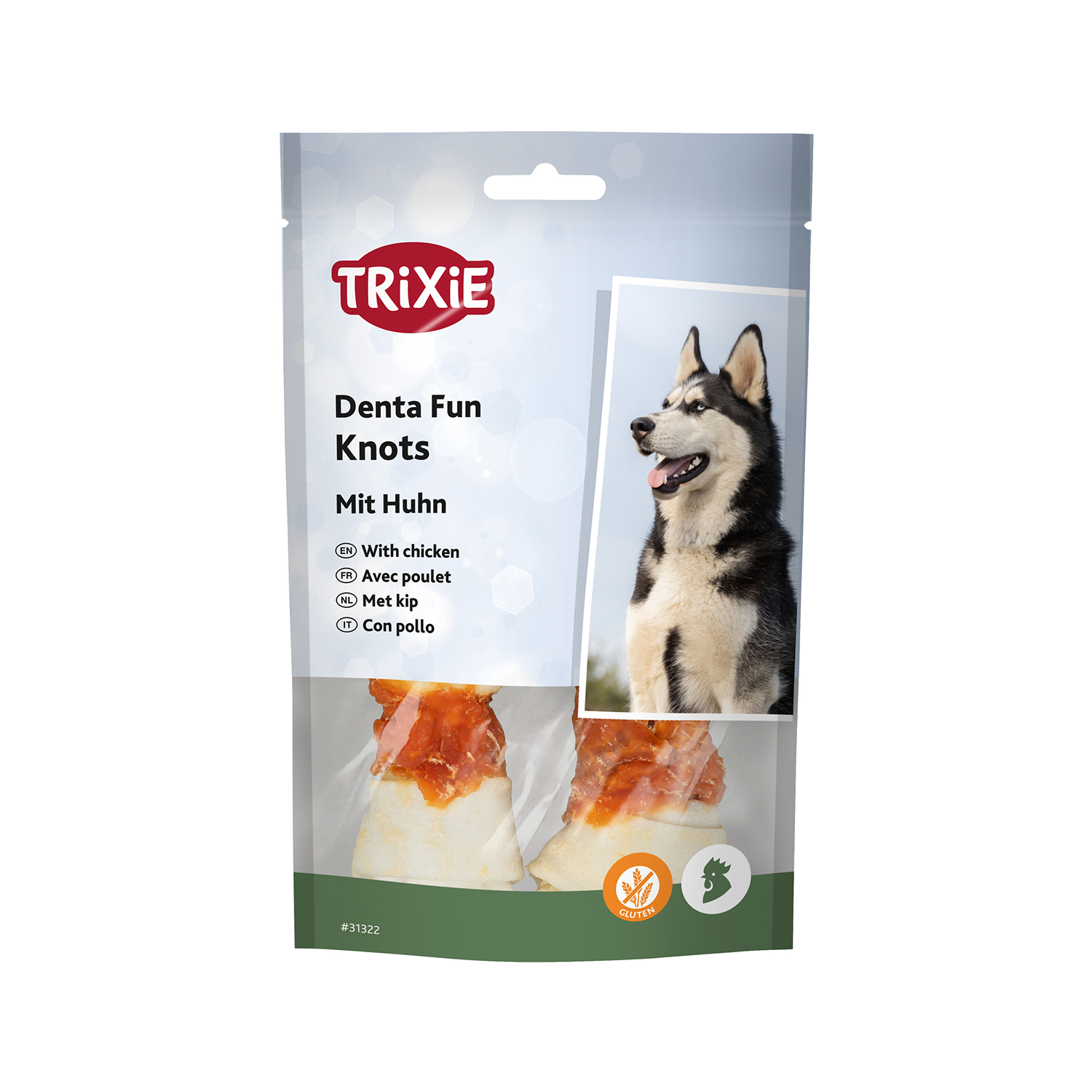 Denta Fun Knotted Chicken Chewing Bones - 5cm - 5 pieces/70g