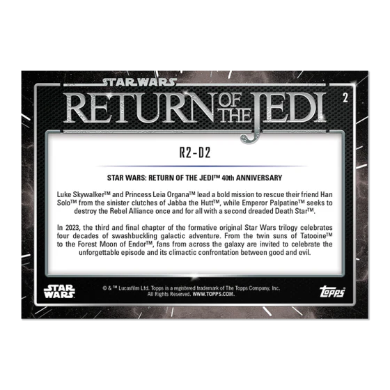 2023 Topps Star Wars: Return of the Jedi™ 40th Anniversary Card #2 - R2-D2 - Topps UK
