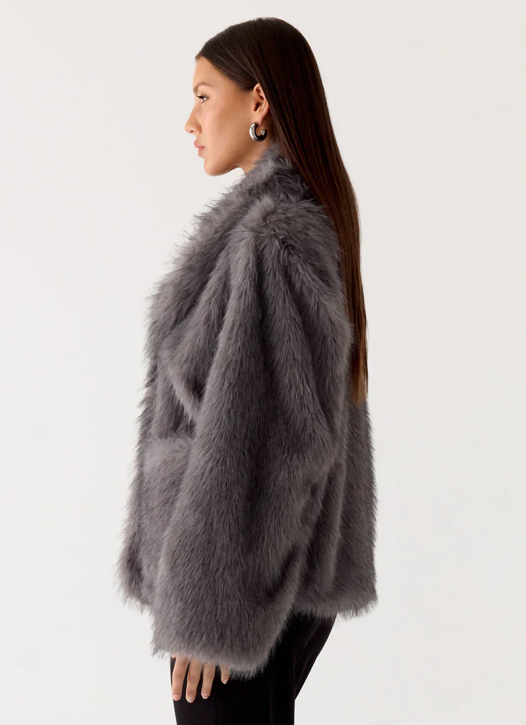Katiana Faux Fur Jacket - Grey
