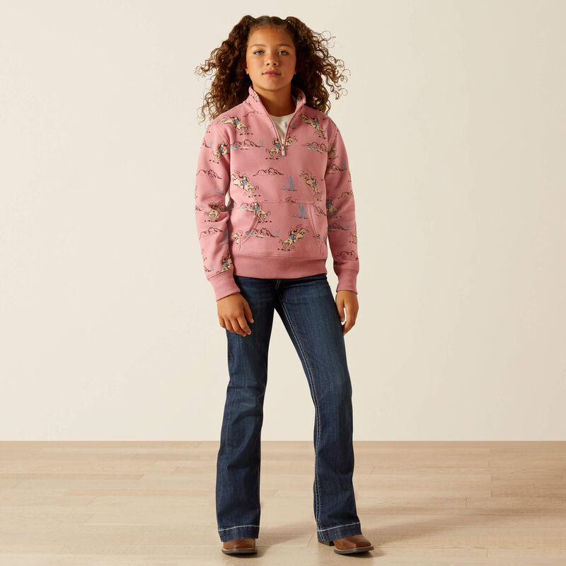 Bronc Scene 1/4 Zip Sweatshirt