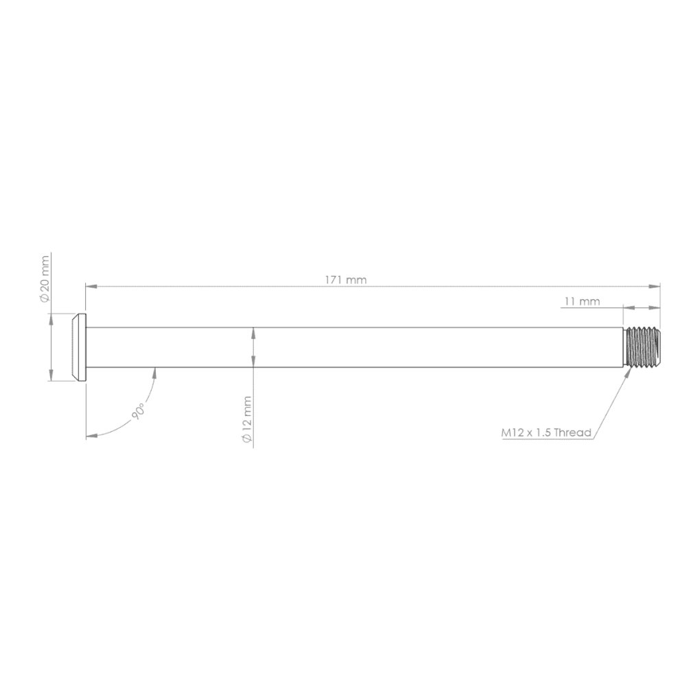 Burgtec Thru Axle - rear | 12x148mm Boost | 171mm | for Yeti - burgtec black
