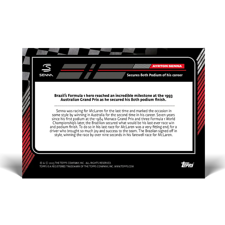 Topps UK - The Story of Senna - Card #47