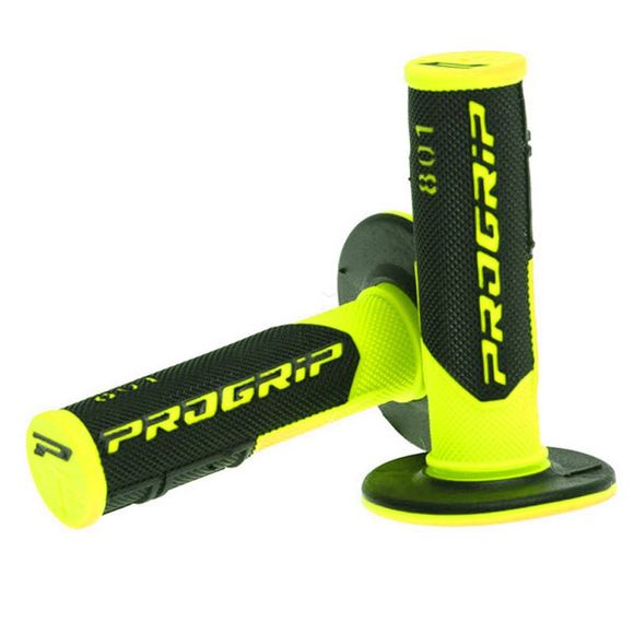 Progrip MX 801 fluo Universal handlebar grips - Yellow / BlackRef: PRG0094